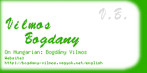 vilmos bogdany business card