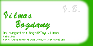 vilmos bogdany business card